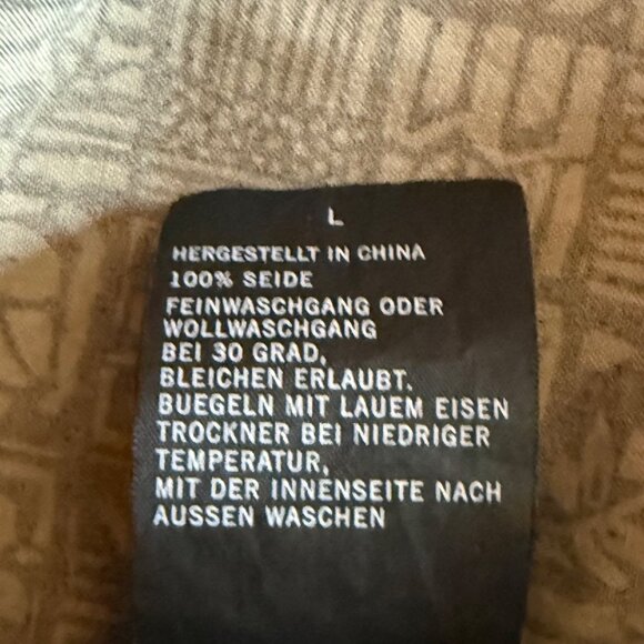 Nautica Mens Vintage Gray Short-Sleeve Button-Up Shirt 100% Easy Care Silk Hawai - Picture 9 of 9